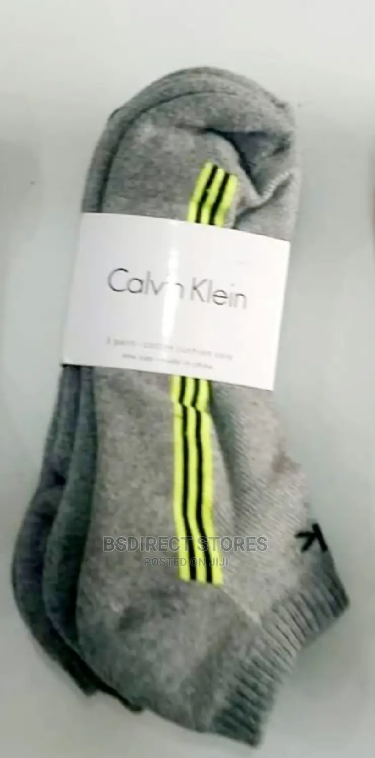 Calvin Klein Men's 3-pack Logo Sports Trainer Socks,One Size