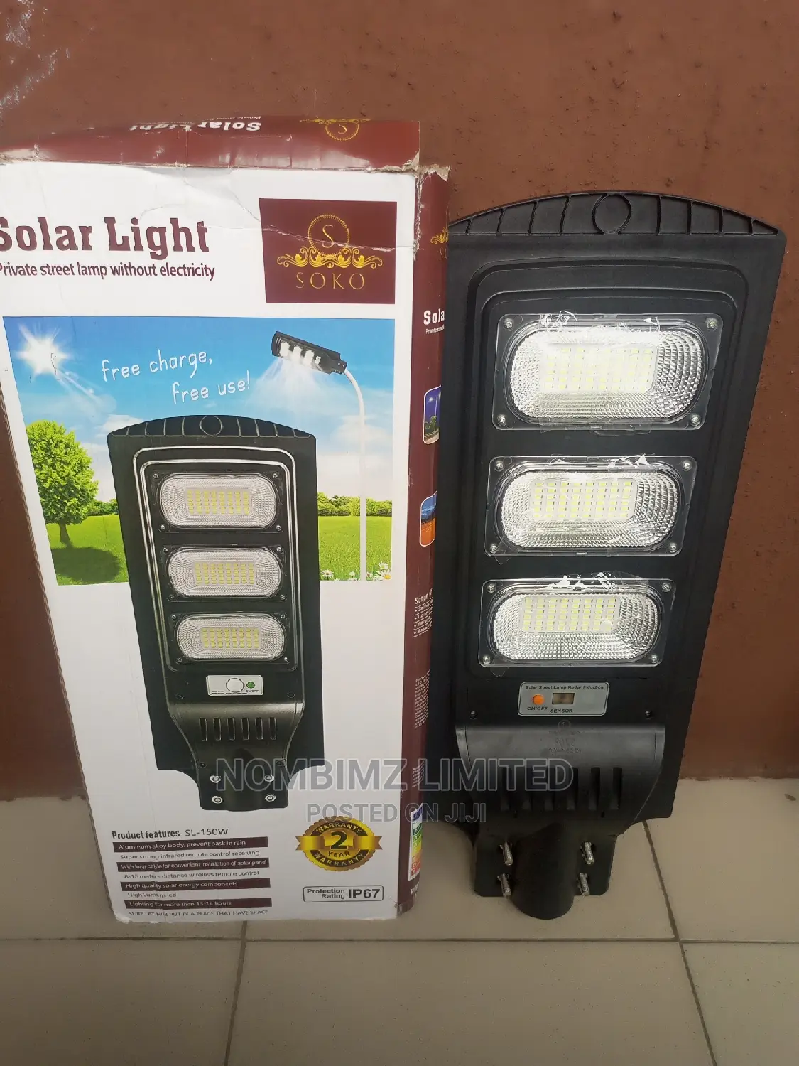 150w Soko Solar Stable Lighting and Sensor White Color