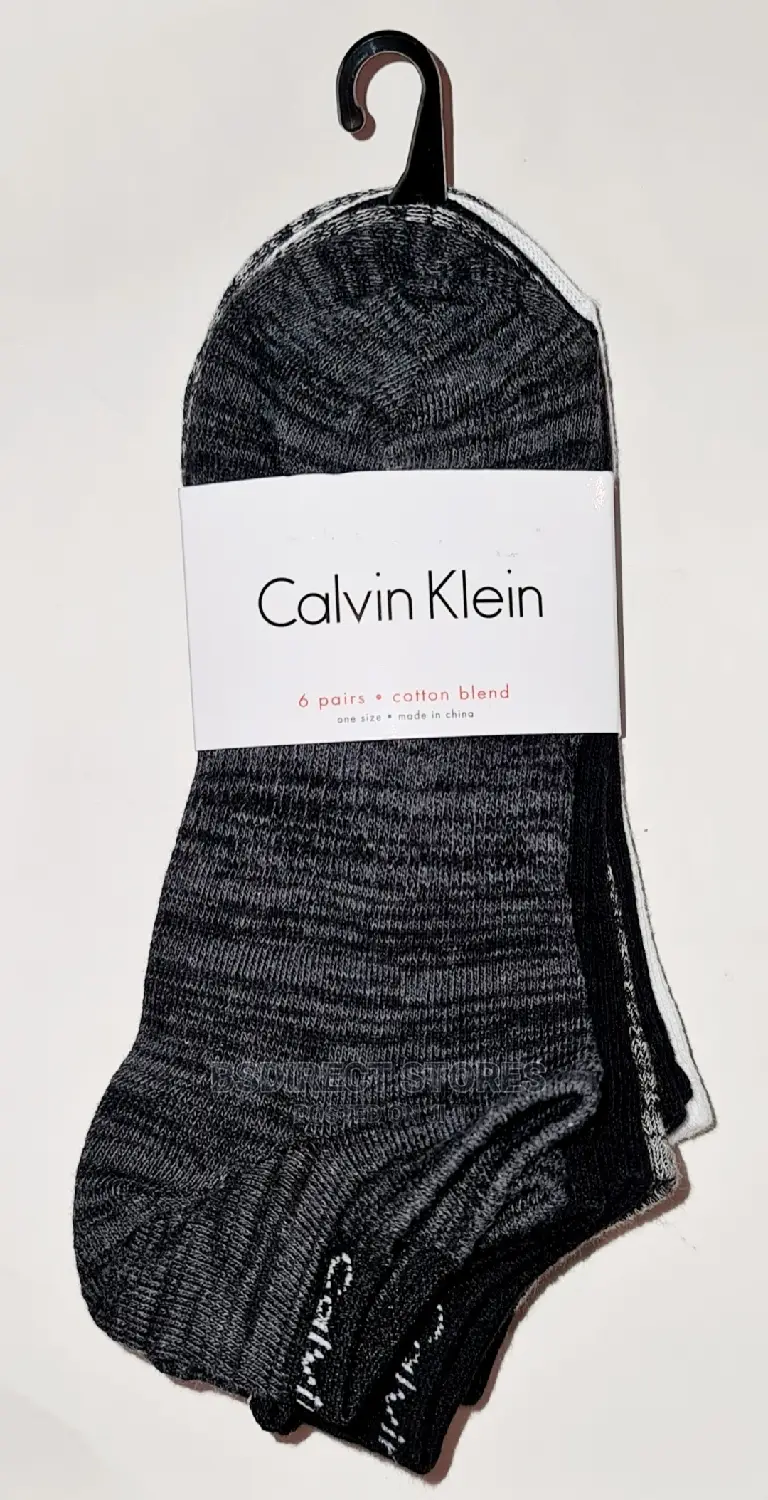 CALVIN Klein Ladies Pack of Six Logo Flat Knit No Show Socks