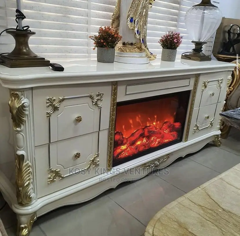 Luxurious Royal Tv Stand With Fireplace