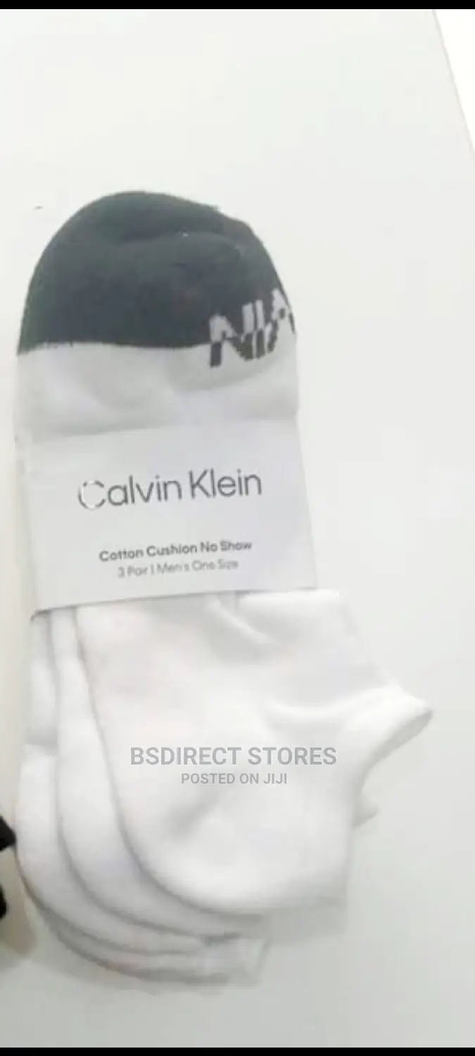 Calvin Klein Mens White 2 Pack Trainer No Show Socks