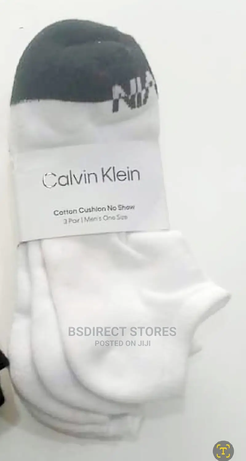 Calvin Klein Mens White 2 Pack Trainer No Show Socks