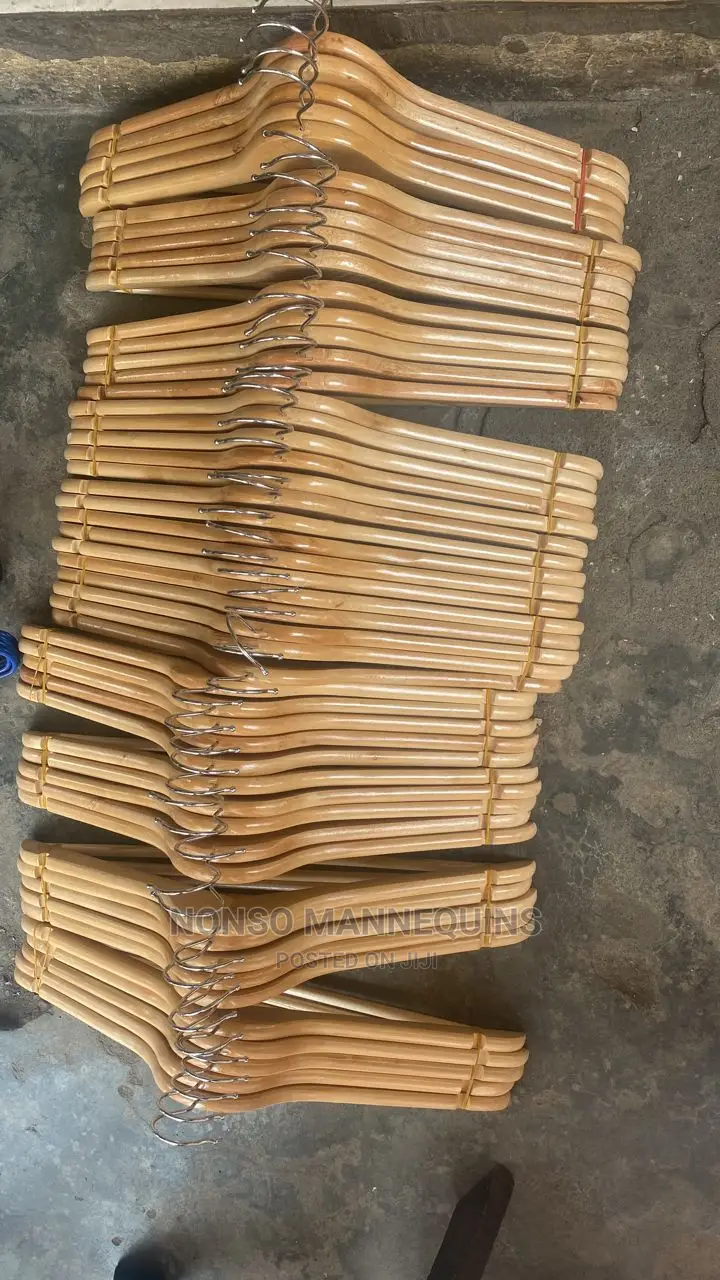 Clean and Neat Wooden Clothes Hangers