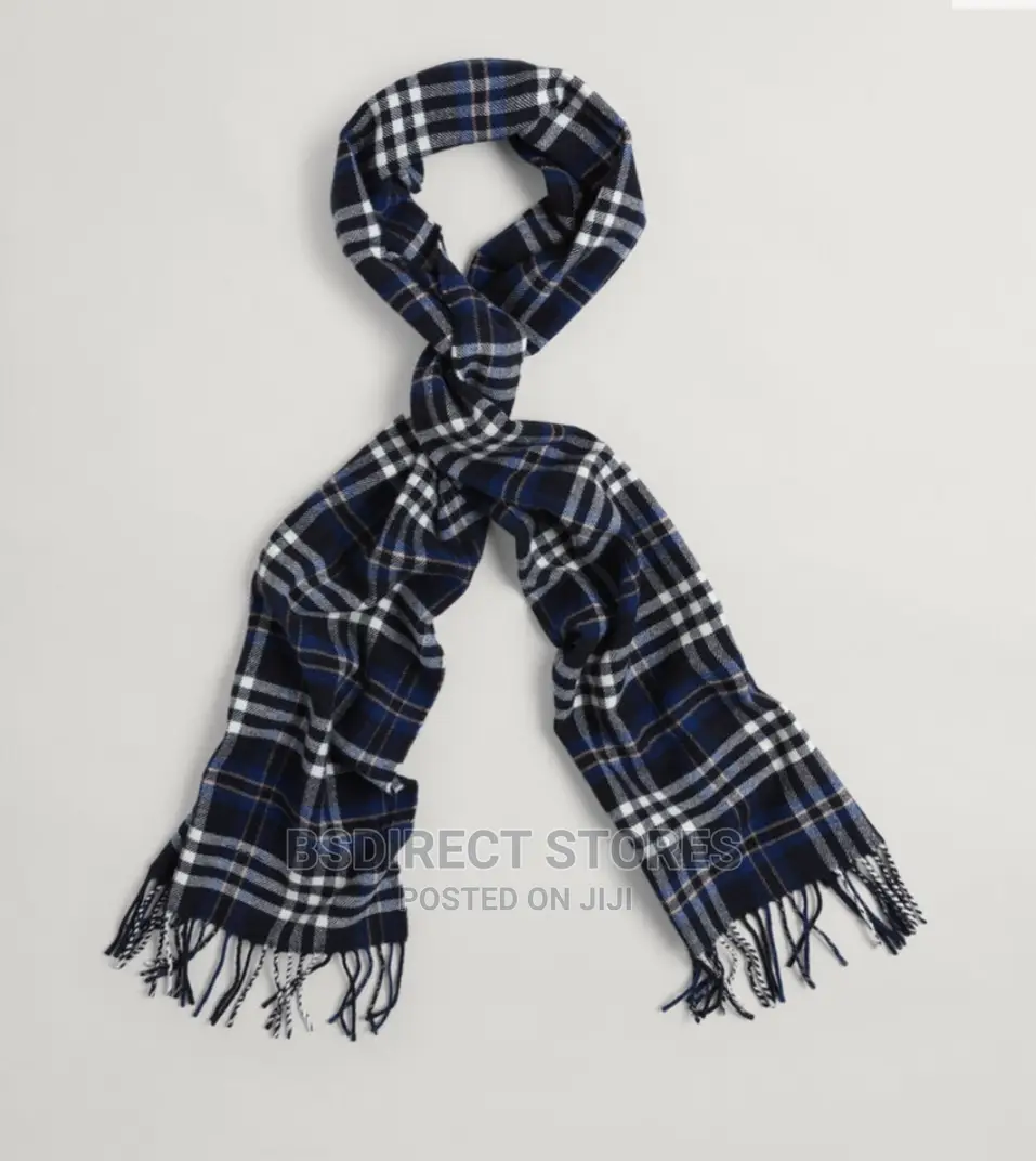 Genuine Gant Luxury Check Twill Scarf Evening Blue