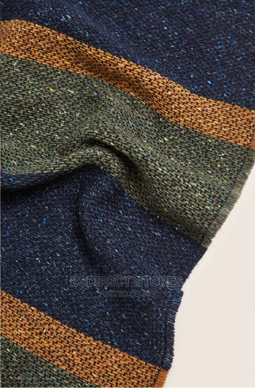 Genuine Hackett London Luxury Striped Scarf Navy