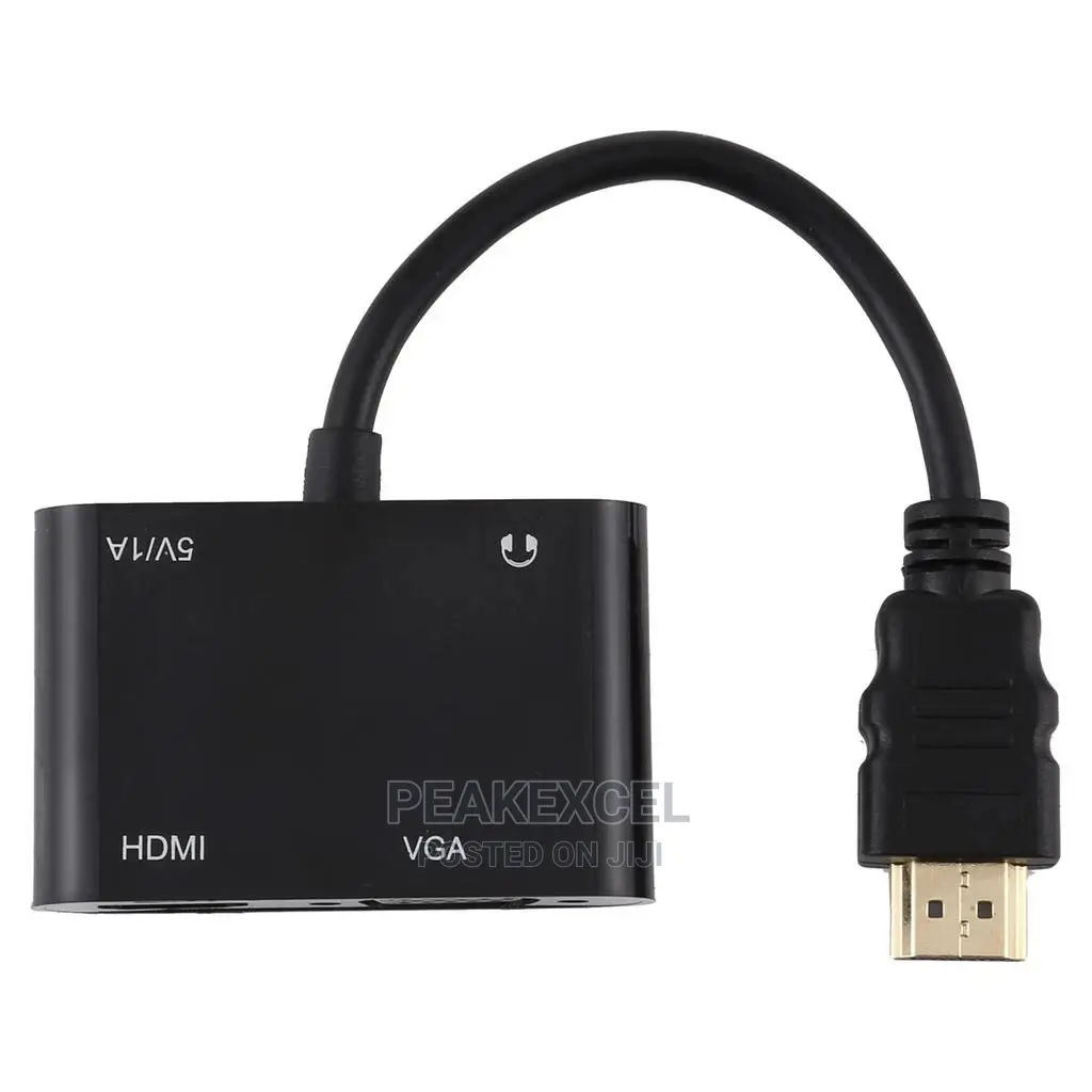 HDMI to VGA HDMI Adapter, HDMI to Dual HDMI VGA Splitter Con
