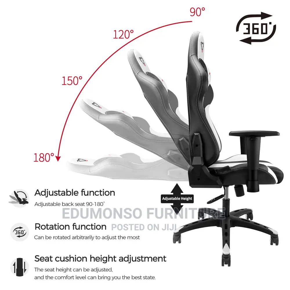 Furgle Computer Racing Gaming Ergonomic Chair + Footrest