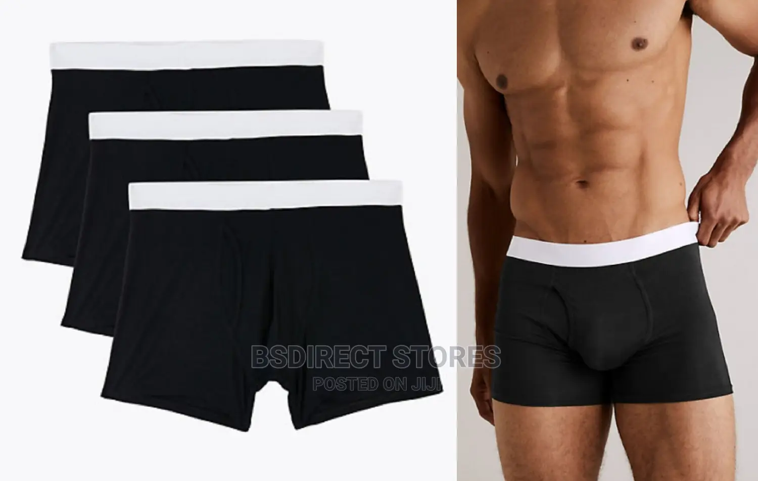 MARKS AND SPENCER Black Mix 3pk Supima Cotton Blend Trunks