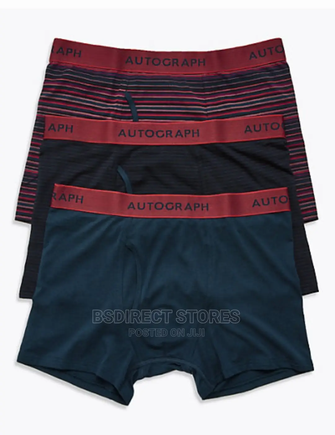 Marks and Spencer Red Mix 3pck Supersoft Cotton Blend Trunks