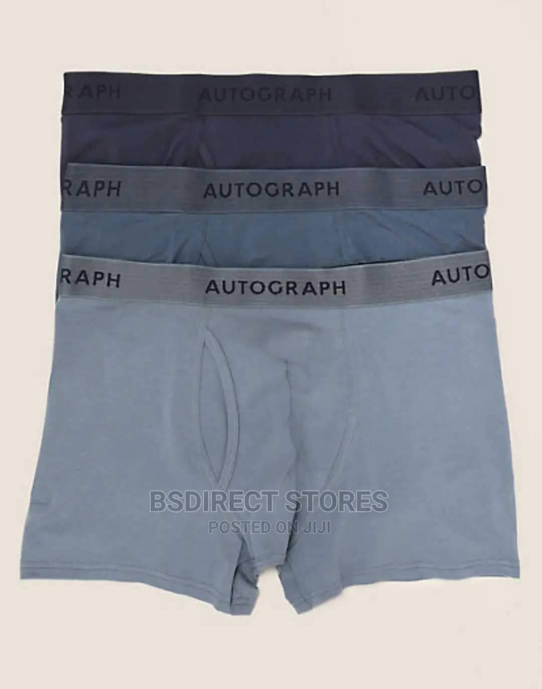 Marks and Spencer Blue Mix 3 Pack Supersoft Cotton Trunks