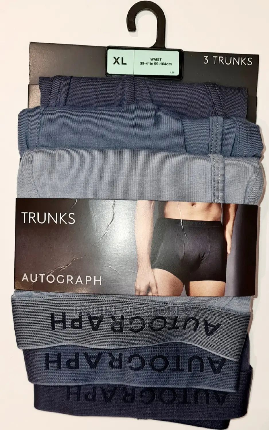 Marks and Spencer Blue Mix 3 Pack Supersoft Cotton Trunks