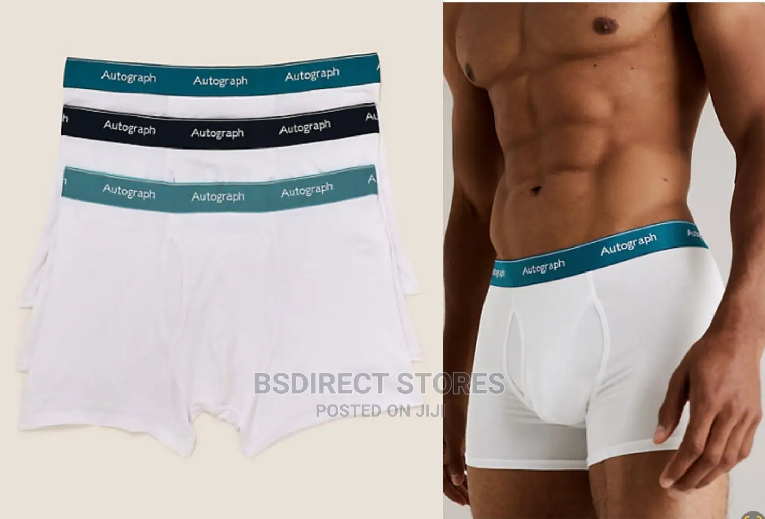 Marks and Spencer White Mix 3pack Supima Cotton Blend Trunks