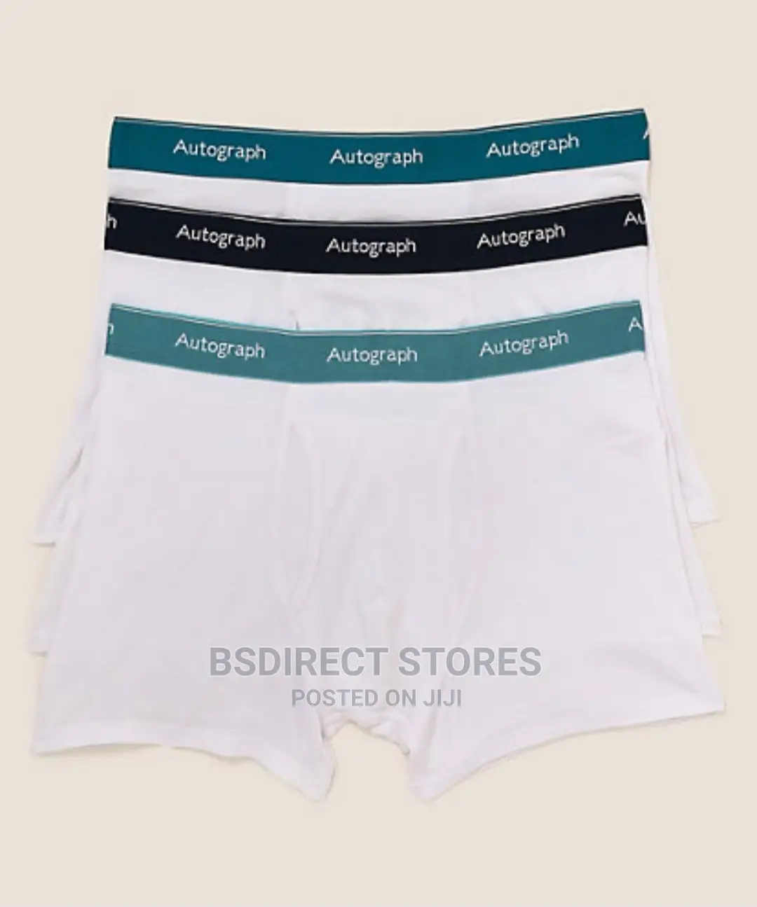 Marks and Spencer White Mix 3pack Supima Cotton Blend Trunks