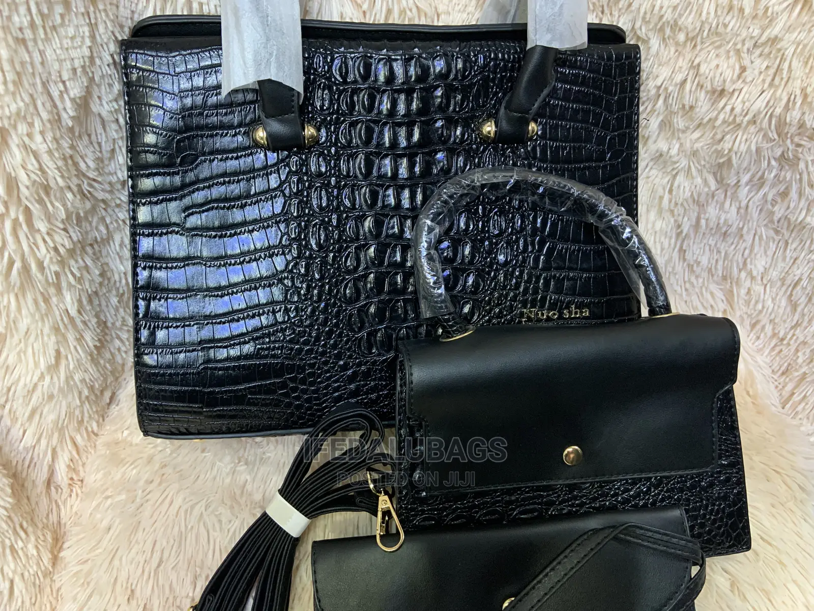 3n1 Quality Croc Skin Medium Size Hand Bag