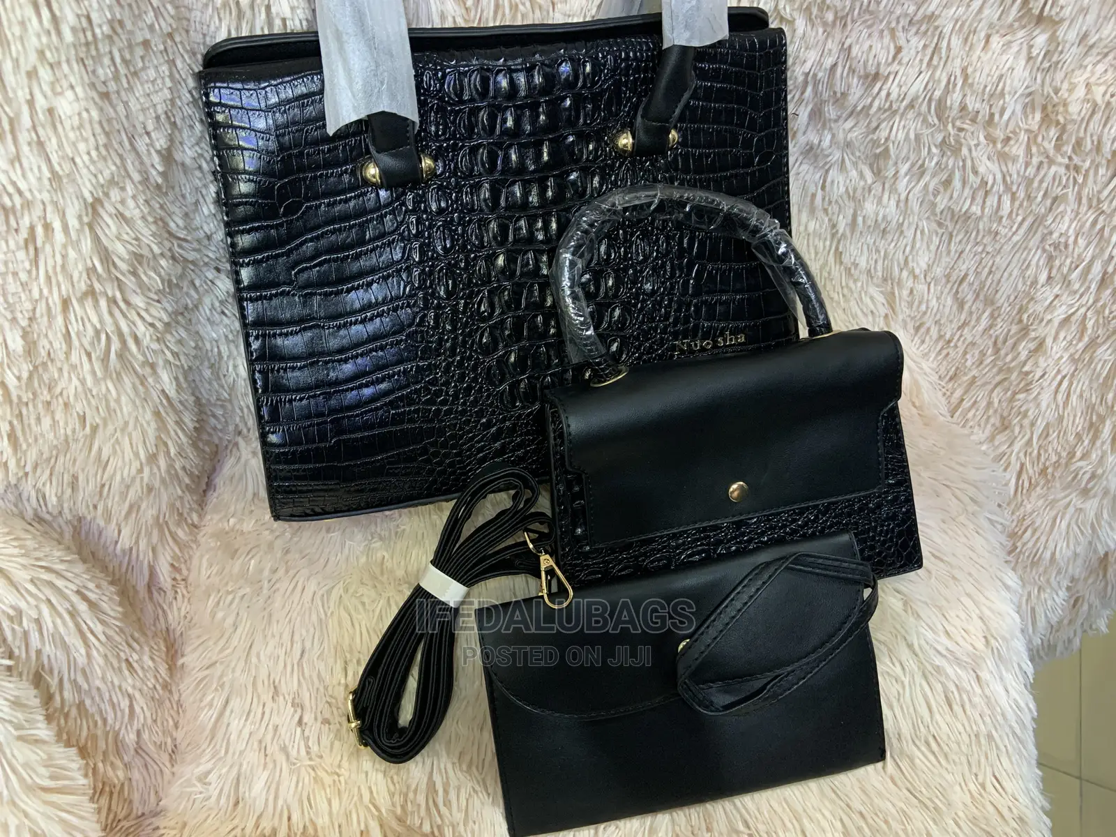 3n1 Quality Croc Skin Medium Size Hand Bag