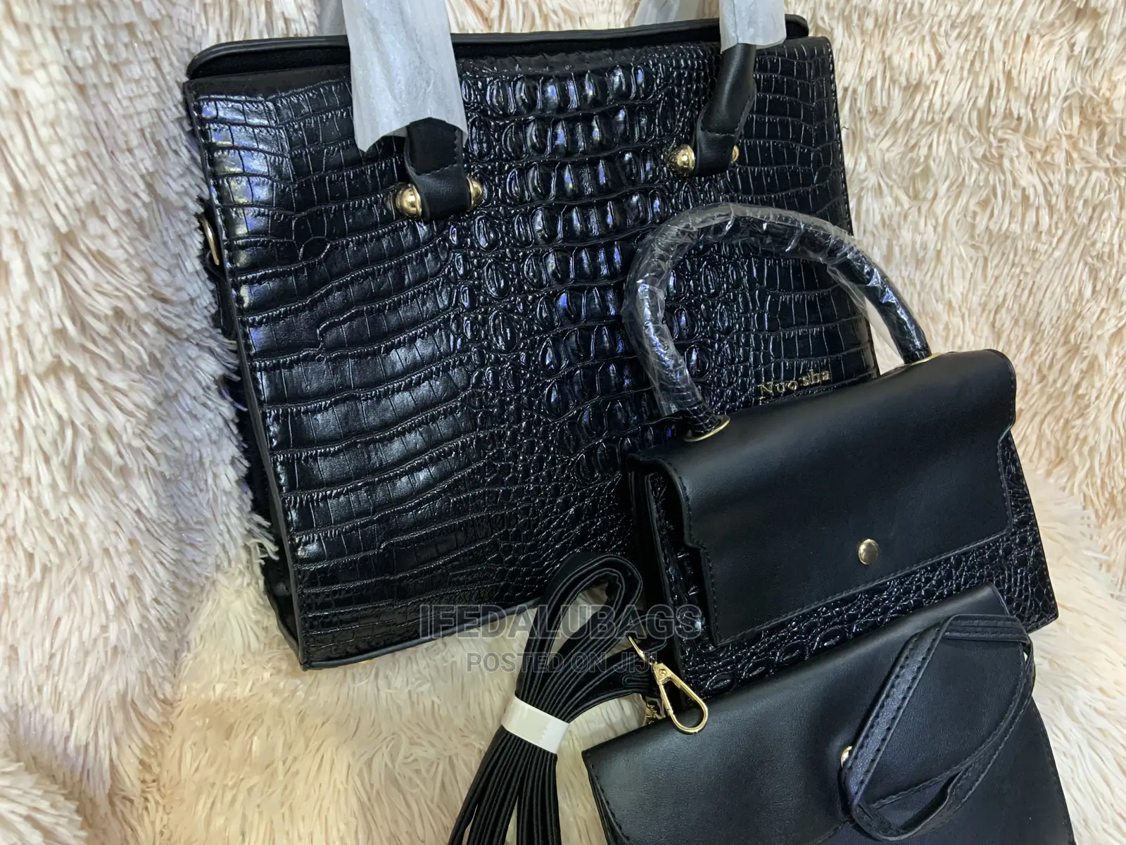 3n1 Quality Croc Skin Medium Size Hand Bag