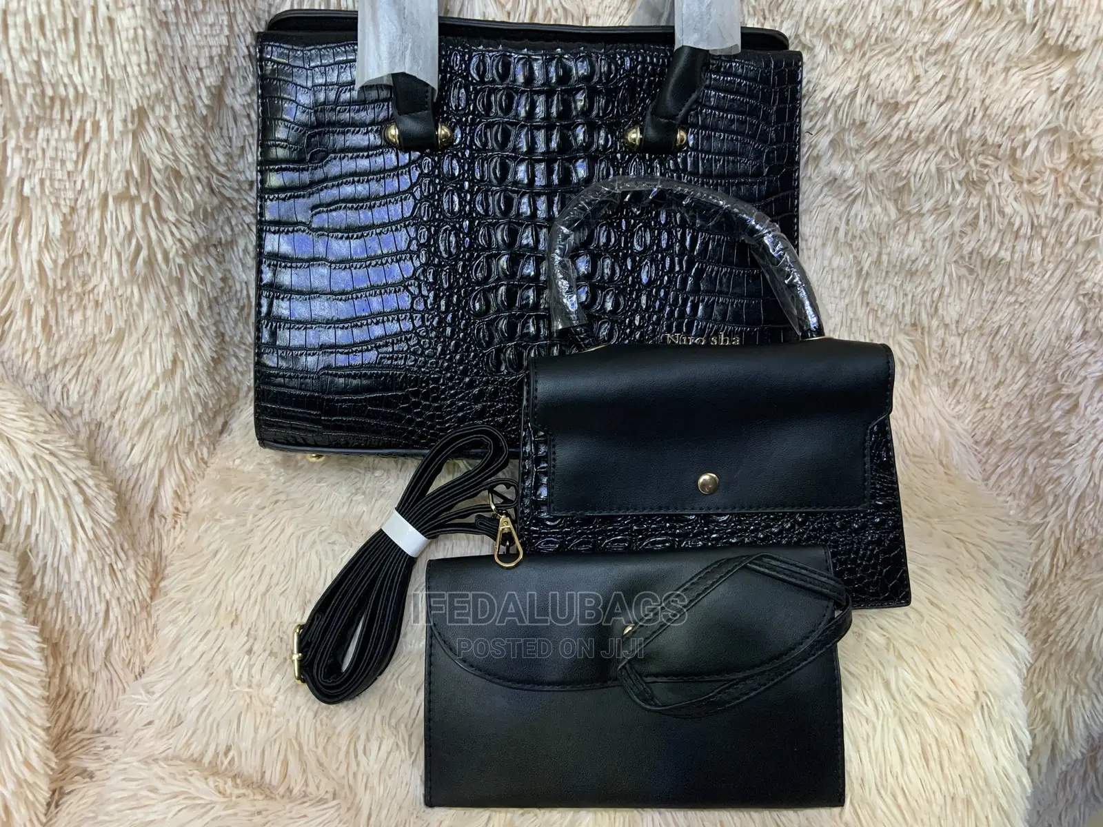 3n1 Quality Croc Skin Medium Size Hand Bag