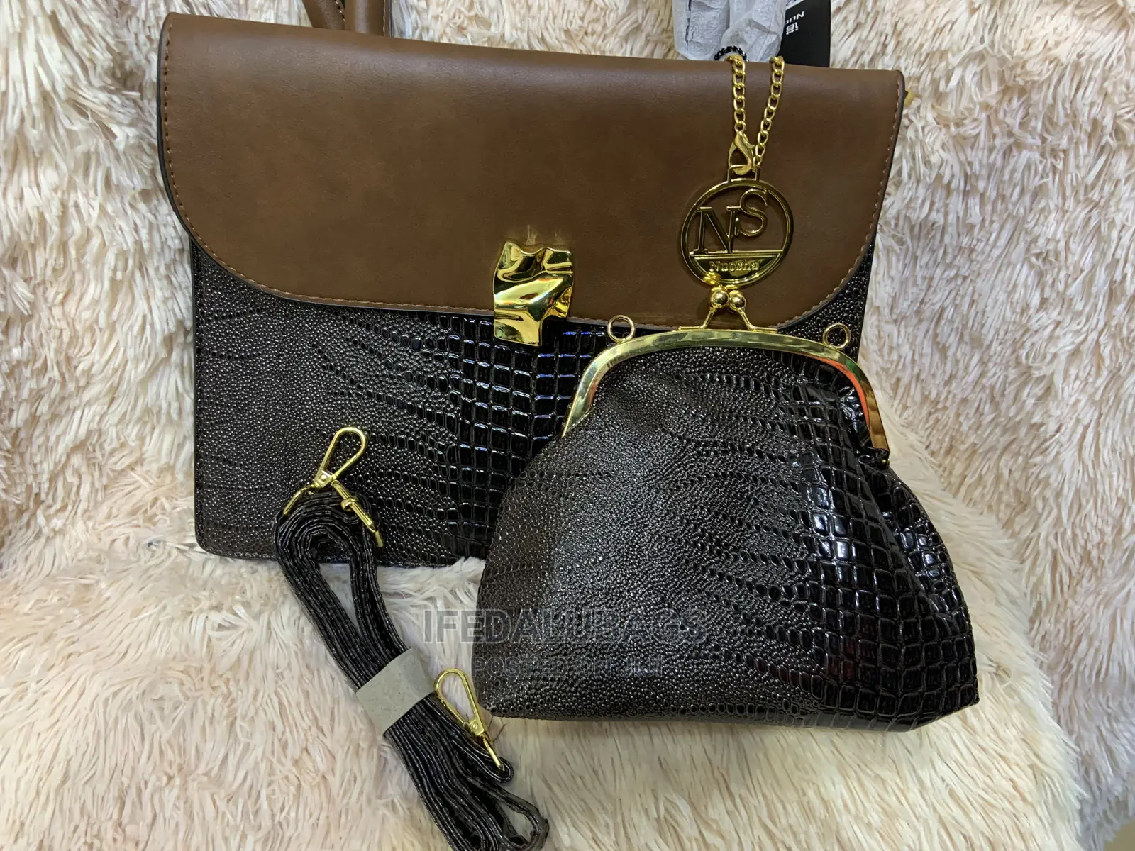 Medium Size 2n1 Quality Croc Skin Quality Hand Bag