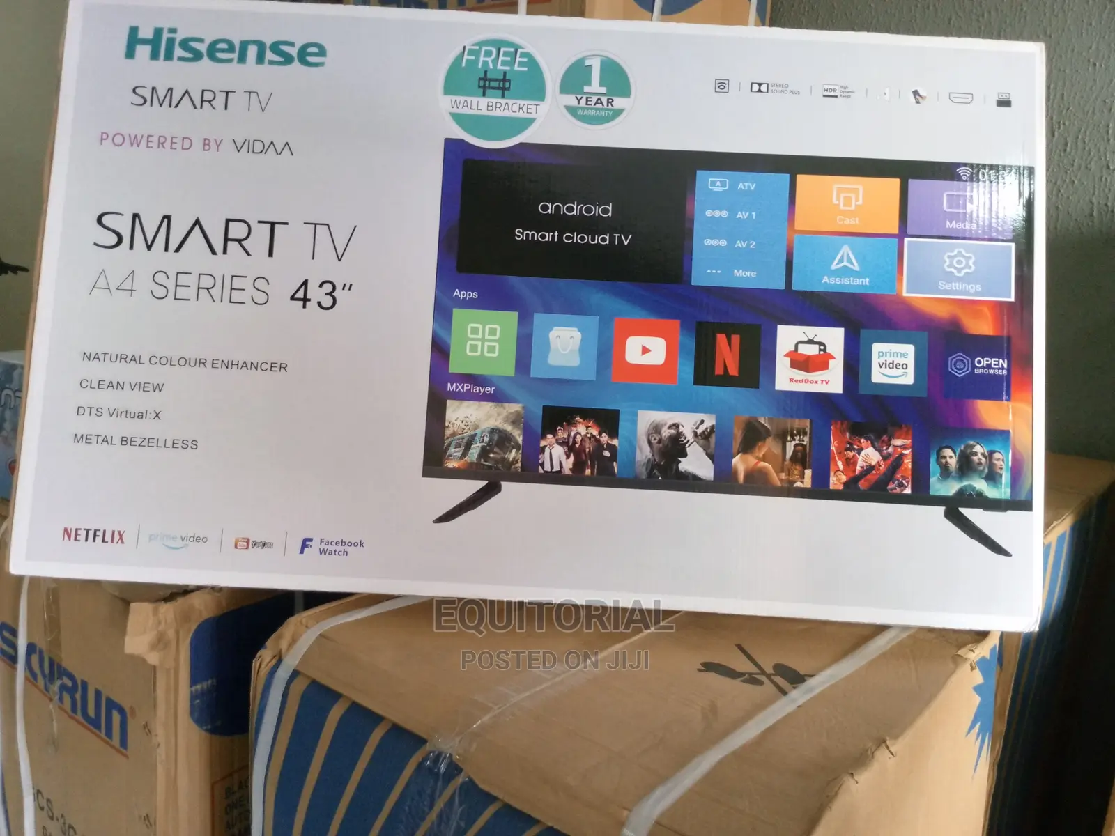 43'' Hisense Smart TV A4 ,Prime Video,Metal Bezelless