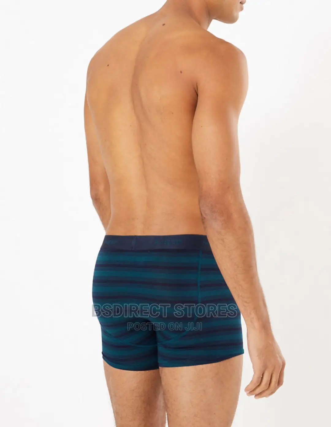Marks and Spencer Blue Stripe 3pk Supima Cotton Blend Trunks