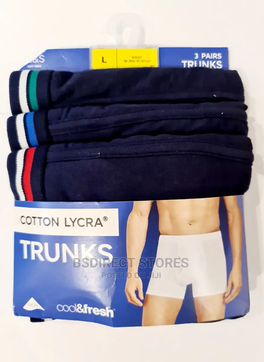 Marks and Spencer Blue Mix 3pk Cotton Cool Fresh Trunks