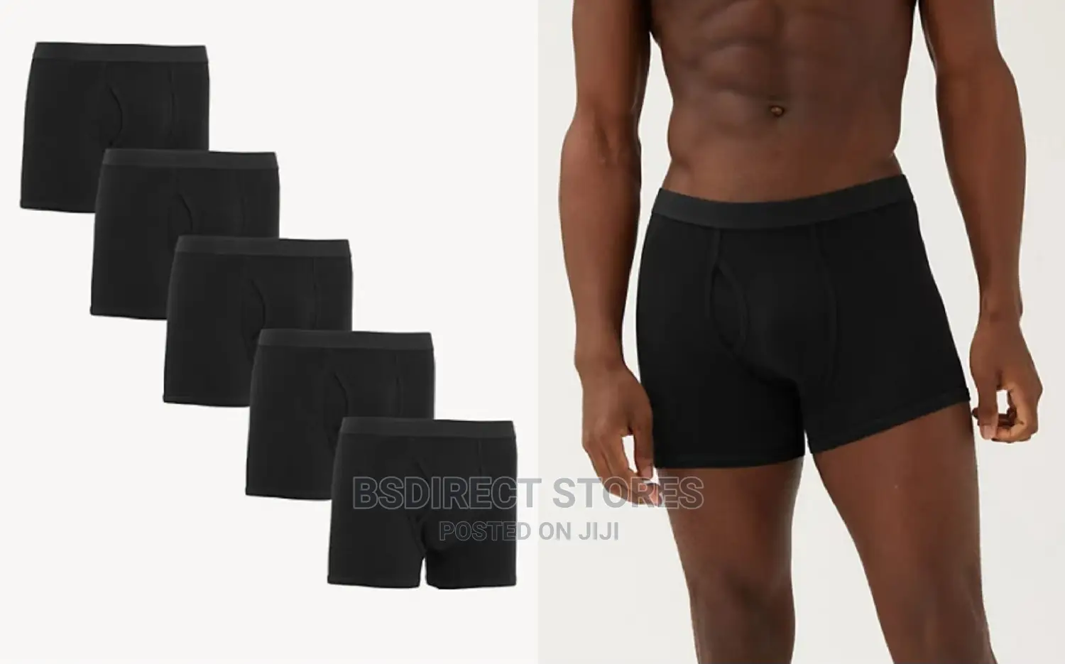 Marks and Spencer Black 5 Packs Cotton Cool Fresh Trunks