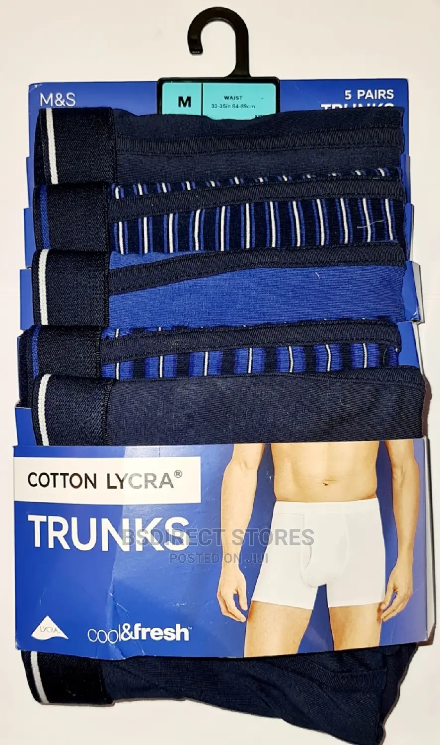 Marks Spencer Blue Mix 5 Packs Cotton Cool Fresh Trunks