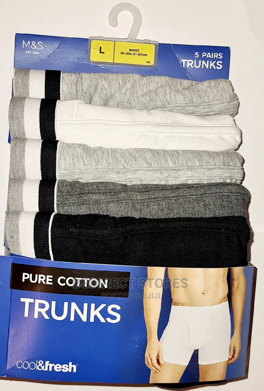 Marks and Spencer Grey Mix 5 PKS Cotton Cool Fresh Trunks