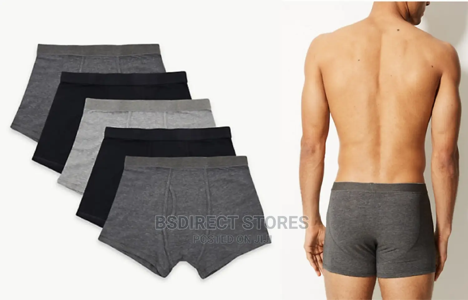 Marks Spencer Grey/Black 5packs Cotton Cool Fresh Trunks