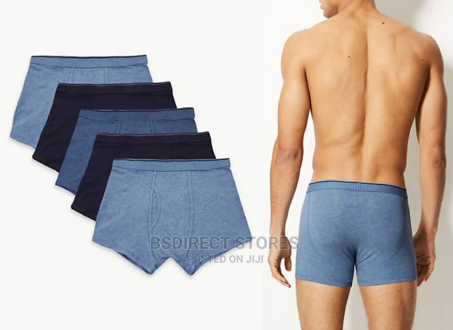 Marks and Spencer Blue Mix 5 Packs Cotton Cool Fresh Trunks