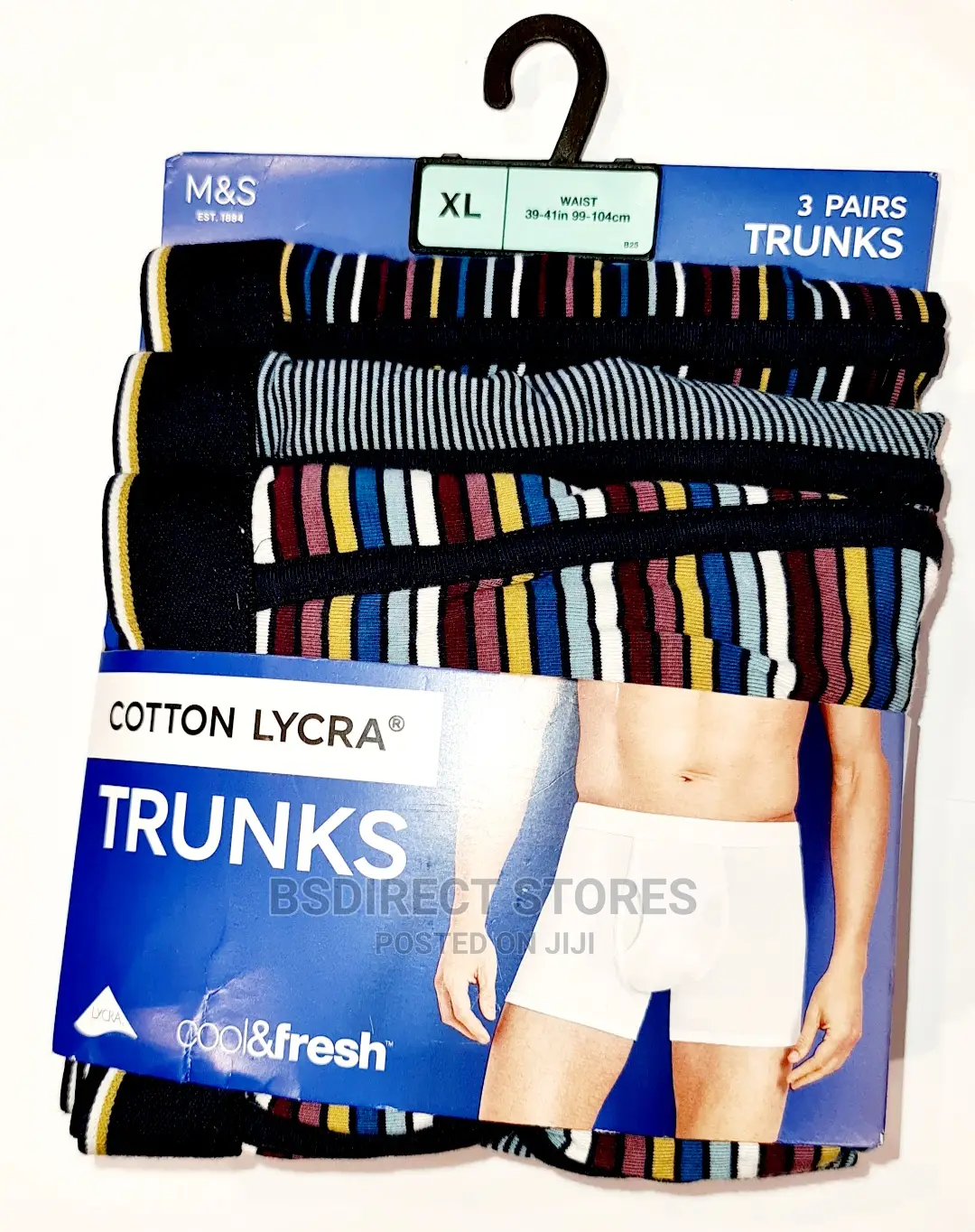 Marks Spencer Multi-Stripe 3pk Cotton Cool Fresh Trunks