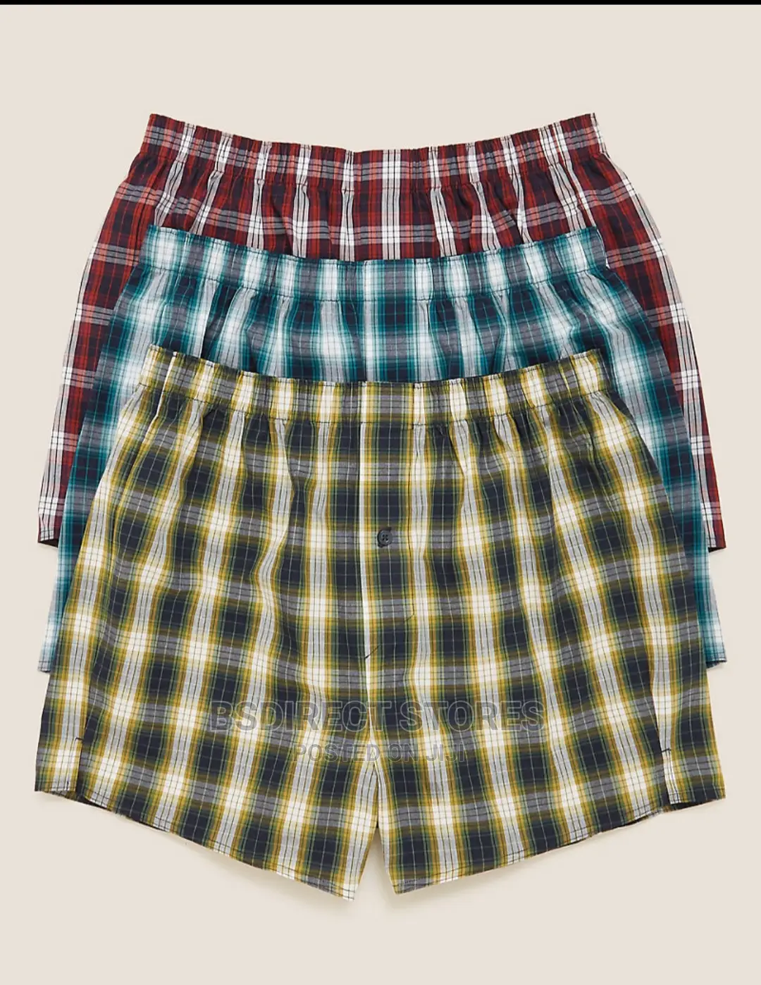Marks and Spencer 3pk Pure Cotton Blue Print Woven Boxers