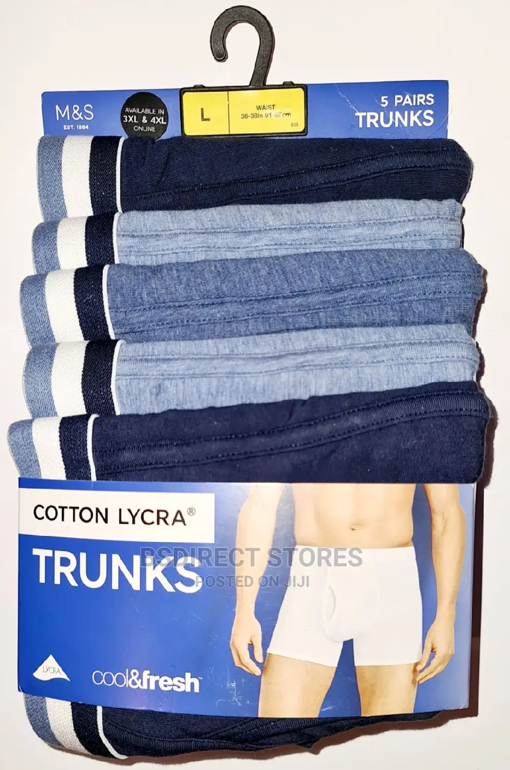 Marks Spencer Denim Mix 5 Packs Cotton Cool Fresh Trunks
