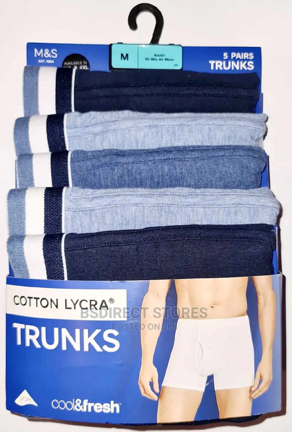 Marks Spencer Denim Mix 5 Packs Cotton Cool Fresh Trunks