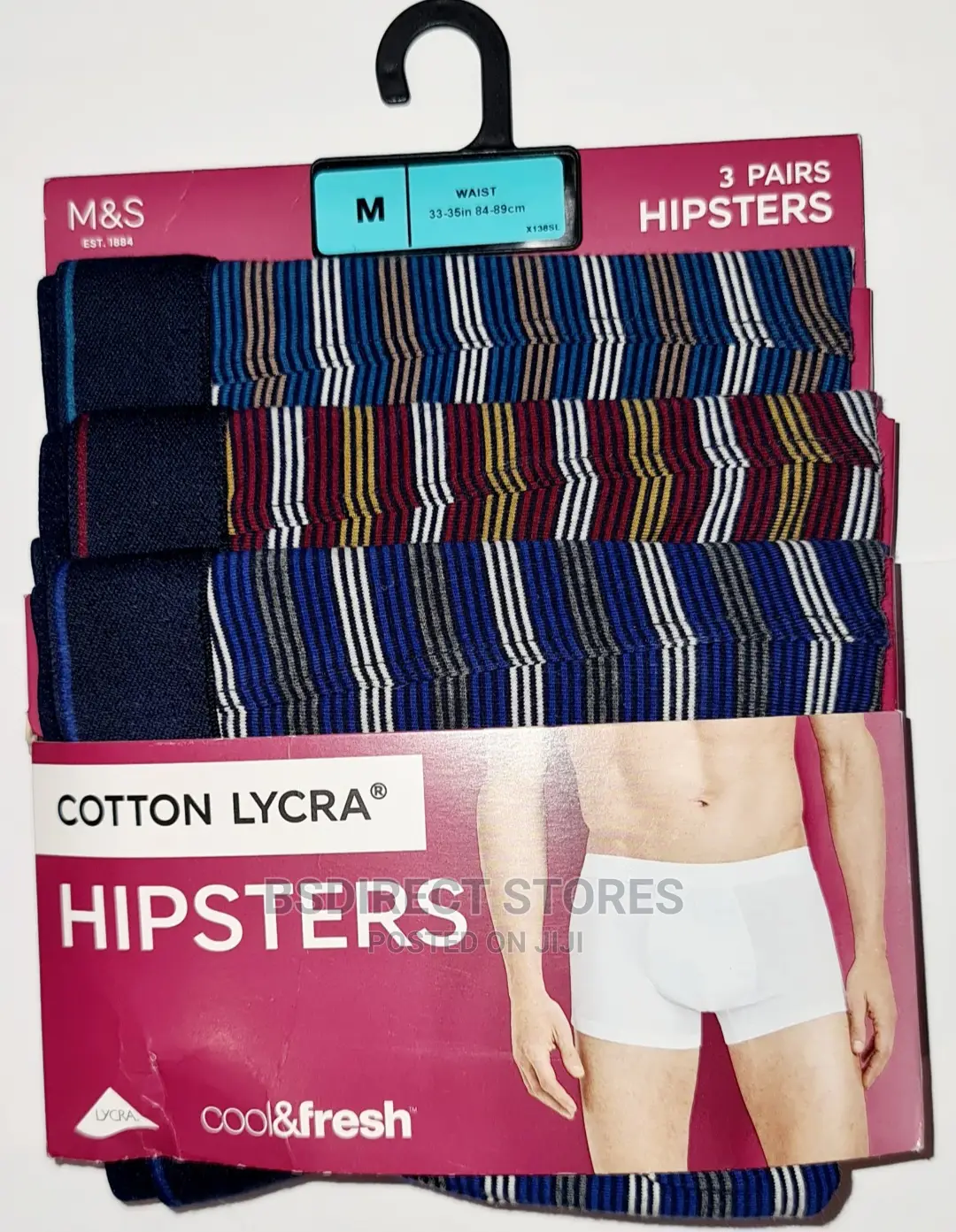 Marks and Spencer Multi Stripe 3pk Cool and Fresh Hipsters