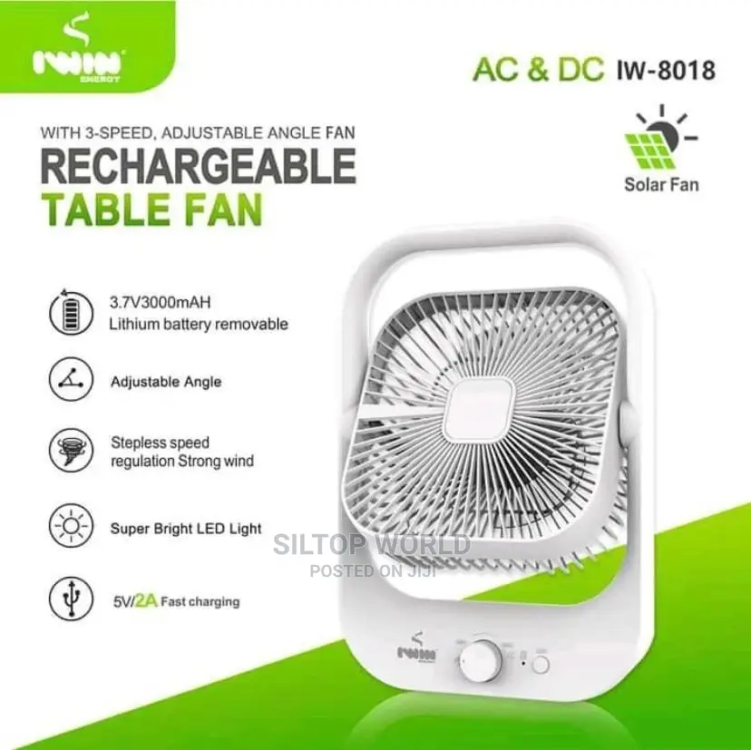 8" Iwin Rechargeable Table Fan
