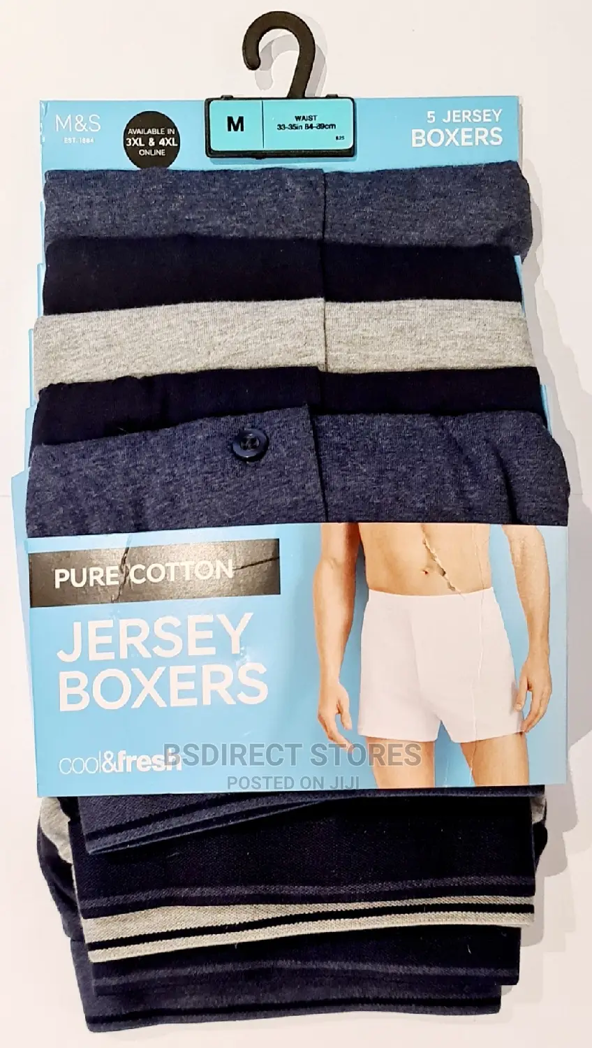 Marks and Spencer Grey/Black 5pk Cool and Fresh Jersey Boxer