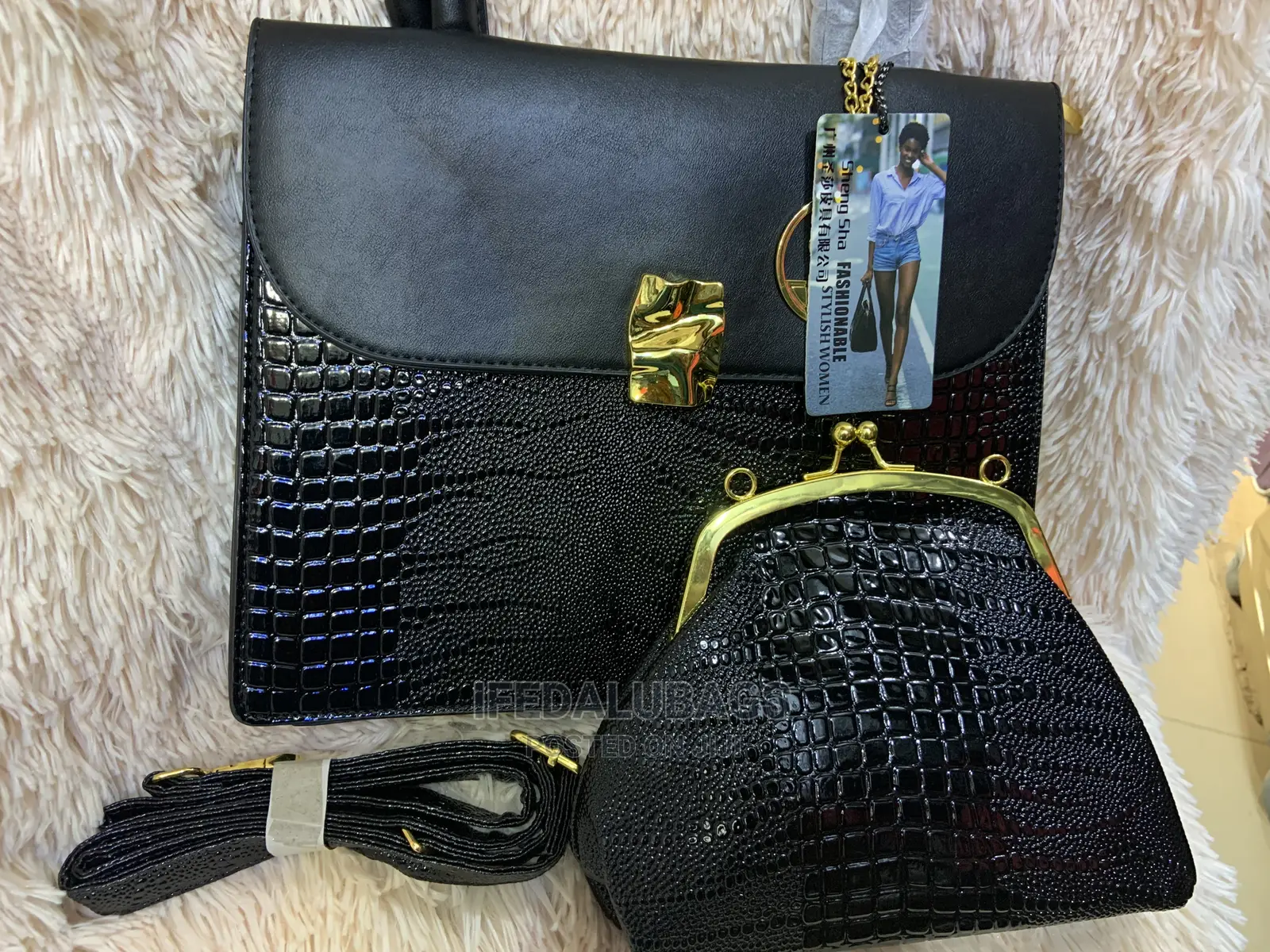 Medium Size 2n1 Croc Skin Quality Hand Bag