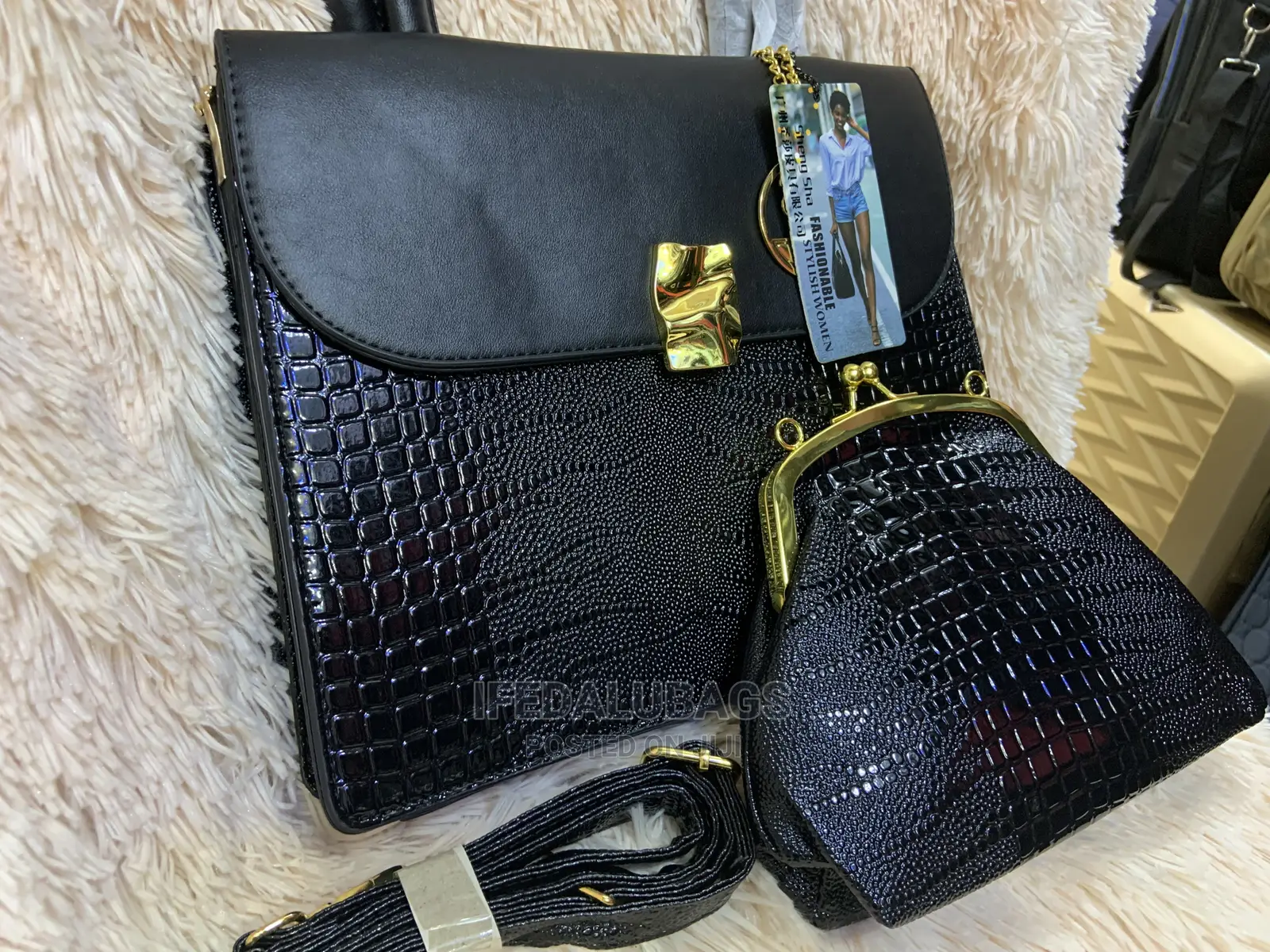 Medium Size 2n1 Croc Skin Quality Hand Bag