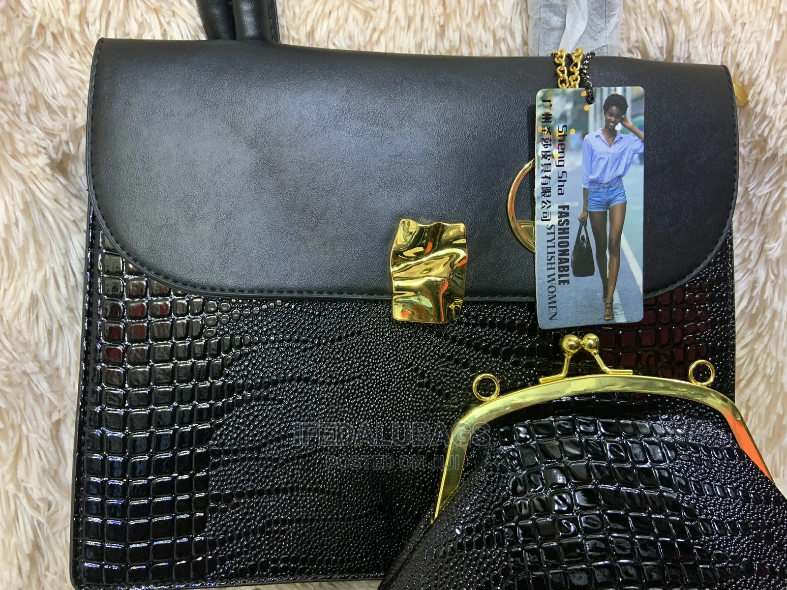 Medium Size 2n1 Croc Skin Quality Hand Bag