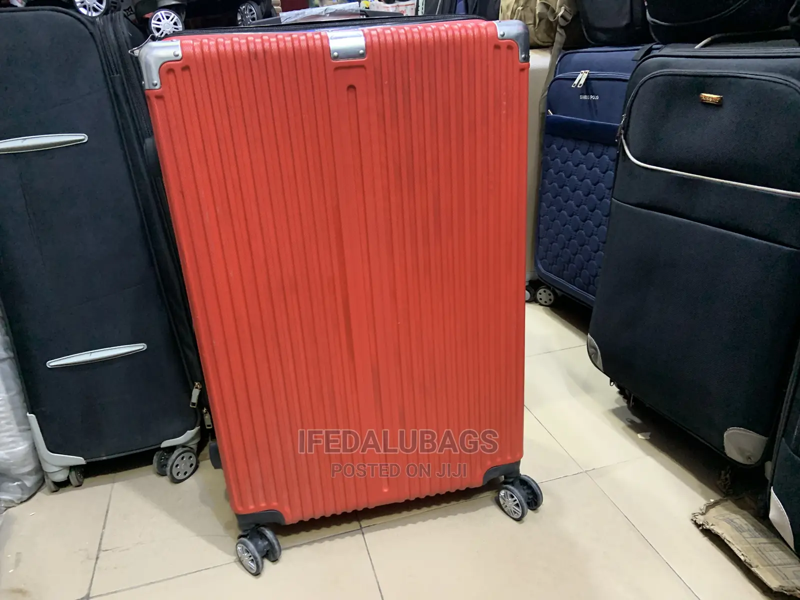 Big Size Red Plastic Traveling Luggage