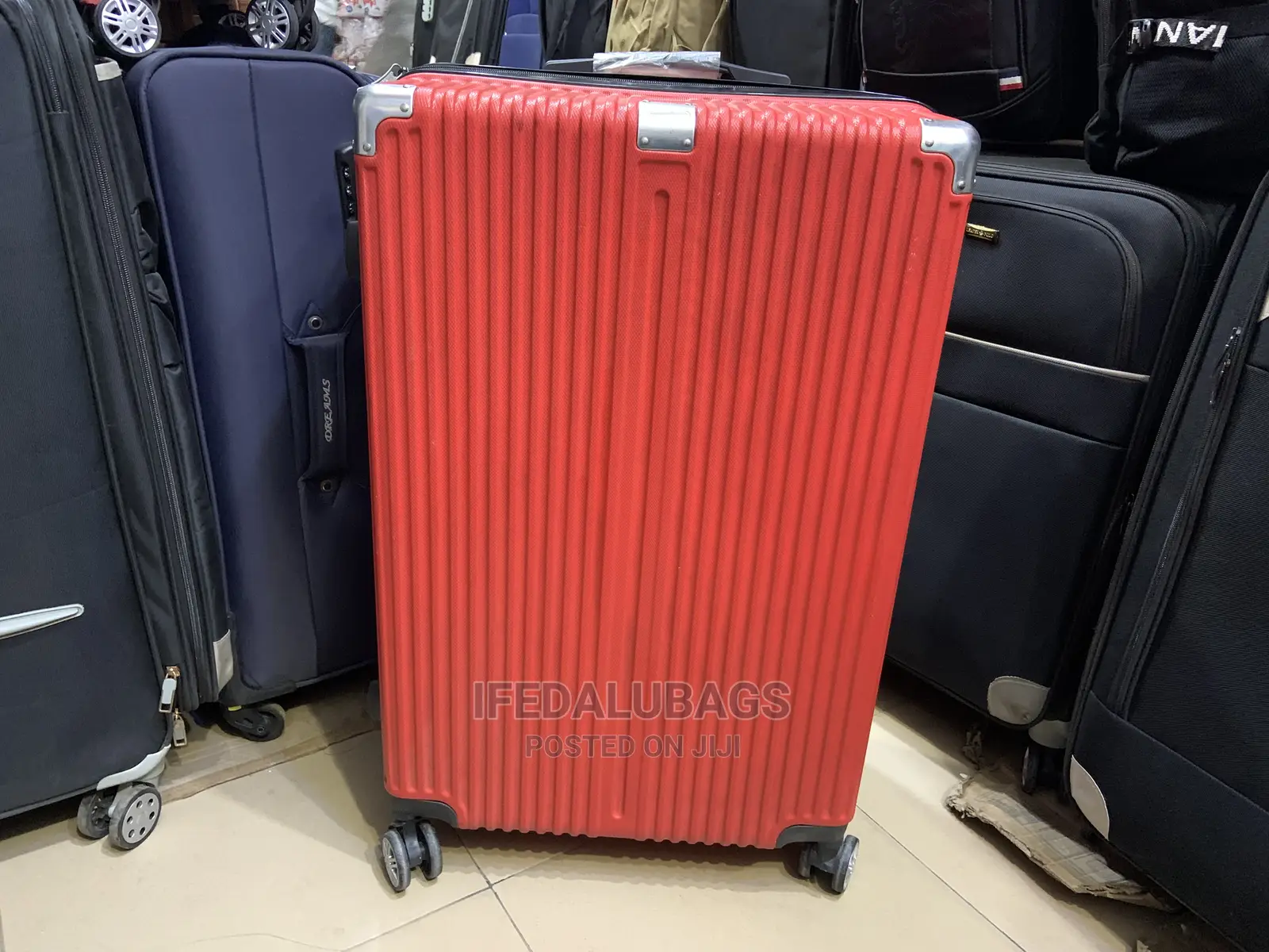 Big Size Red Plastic Traveling Luggage