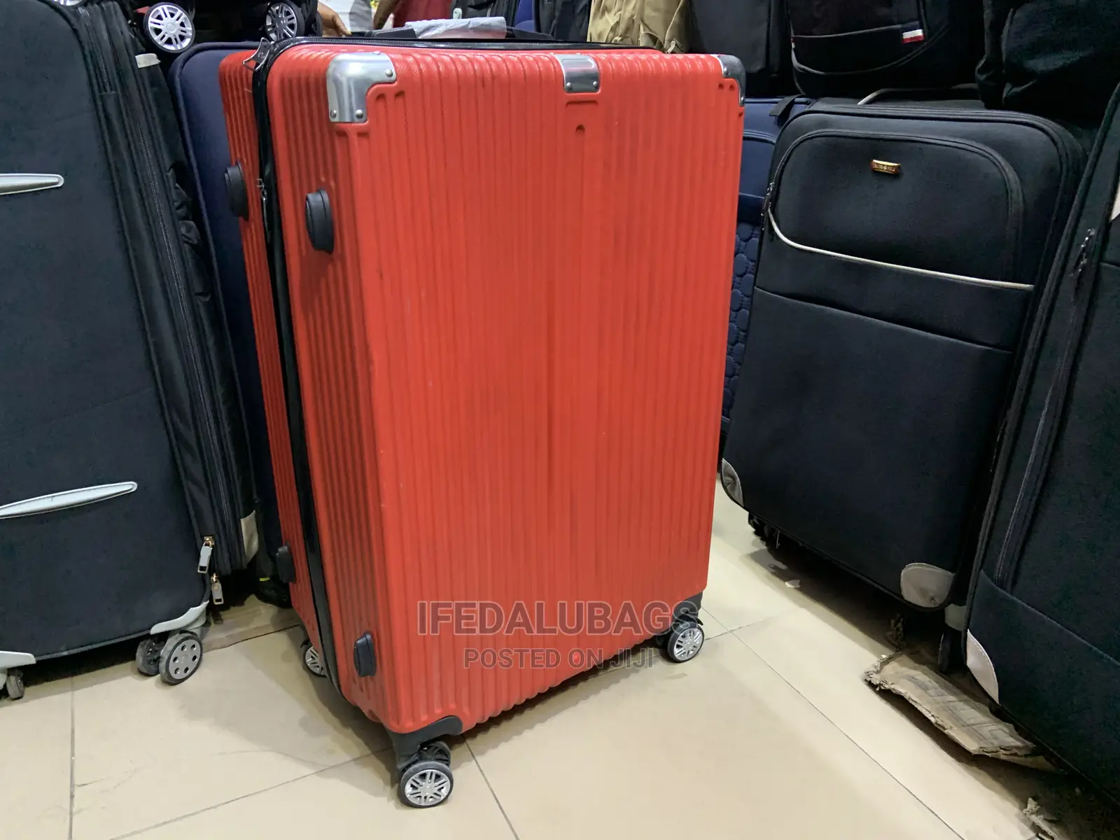 Big Size Red Plastic Traveling Luggage