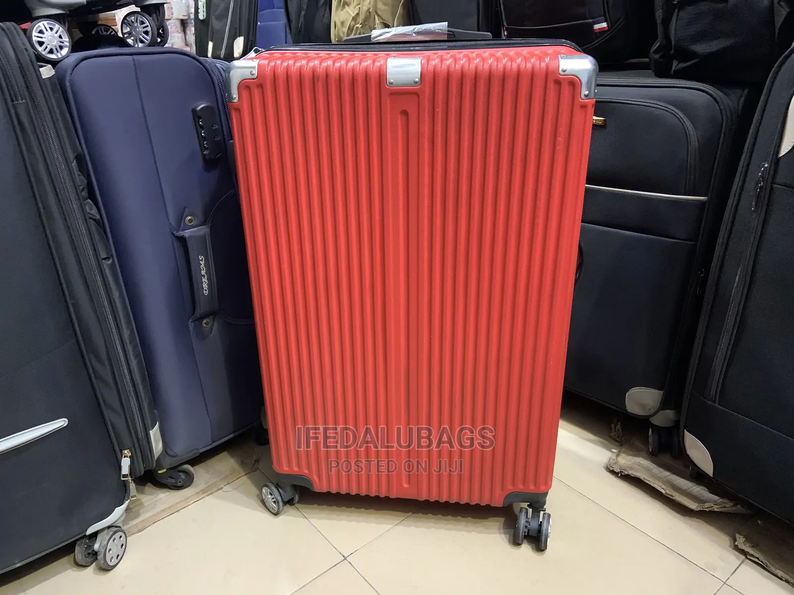 Big Size Red Plastic Traveling Luggage
