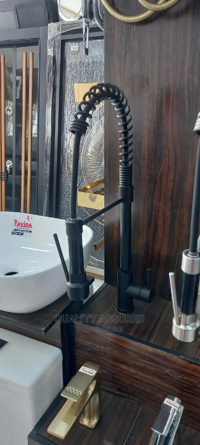 Black Spring Kitchen Tap