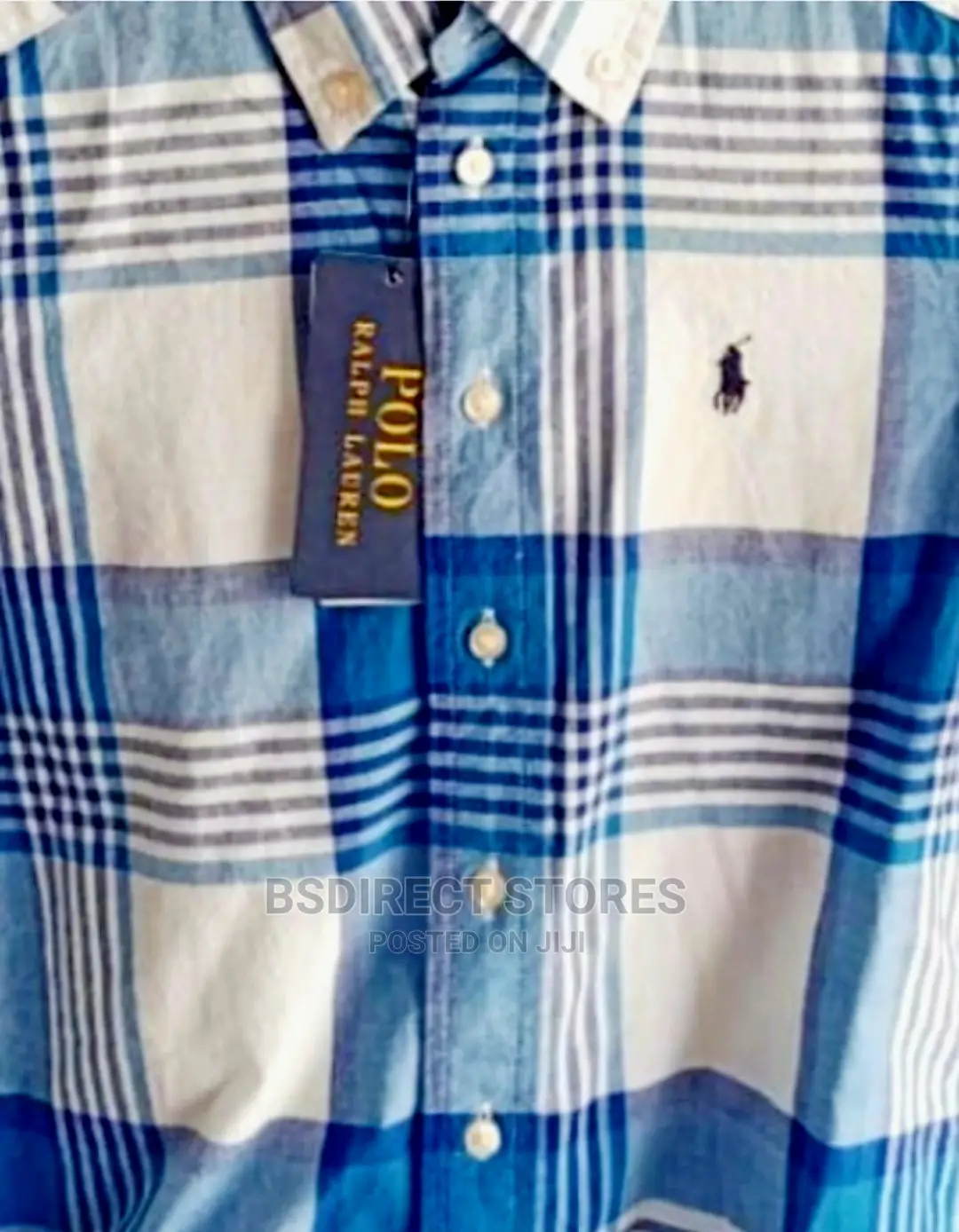 Genuine Polo Ralph Lauren Boys Cotton Madras Shirt Blue