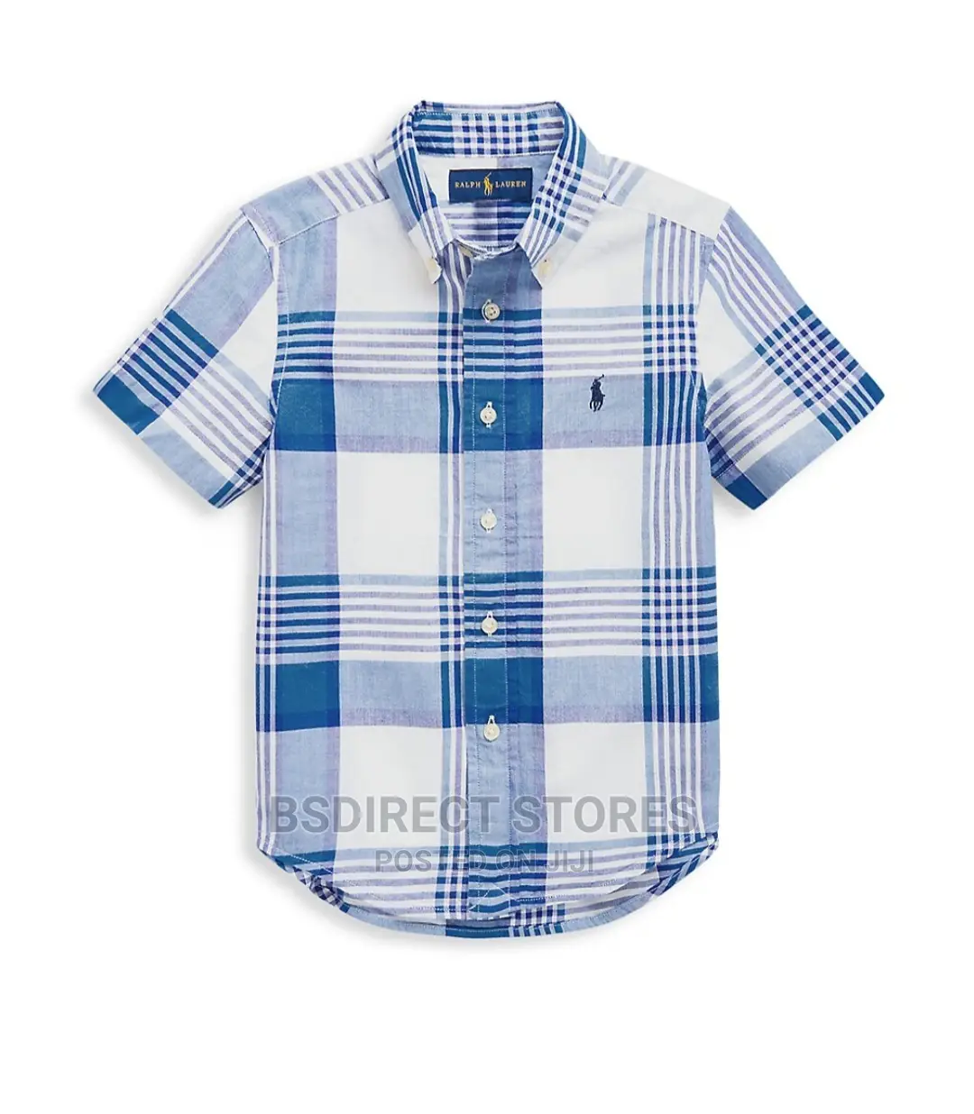 Genuine Polo Ralph Lauren Boys Cotton Madras Shirt Blue