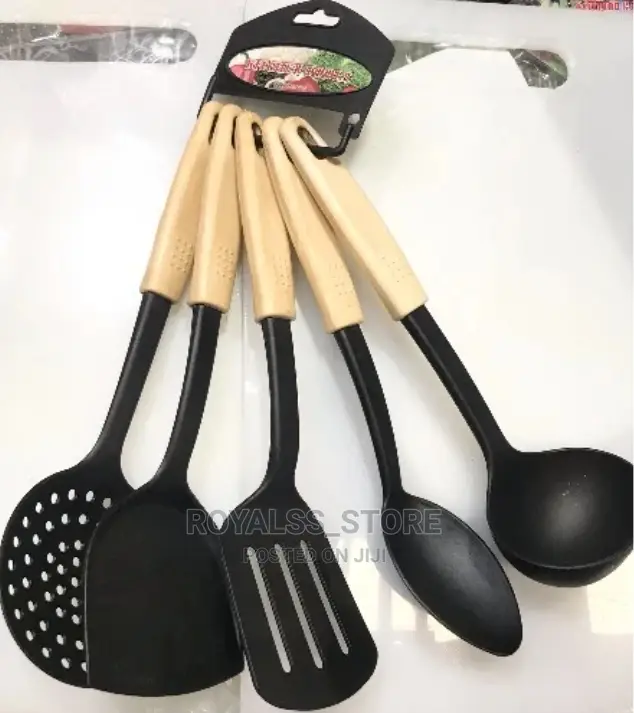 5pcs Heat Resistant Cooking Spoons – Non-stick Safe