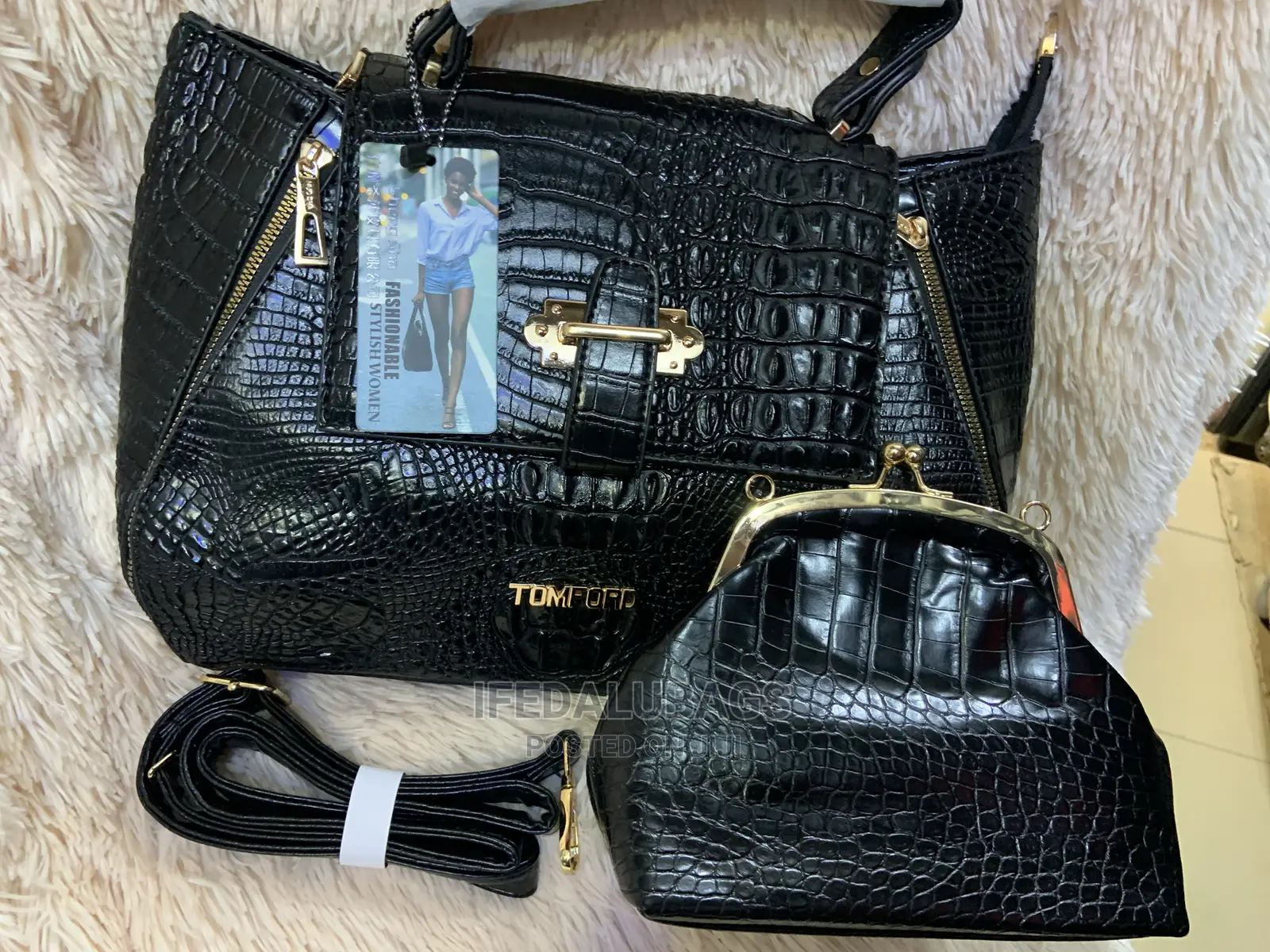 Quality 2n1 Croc Skin Hand Bag