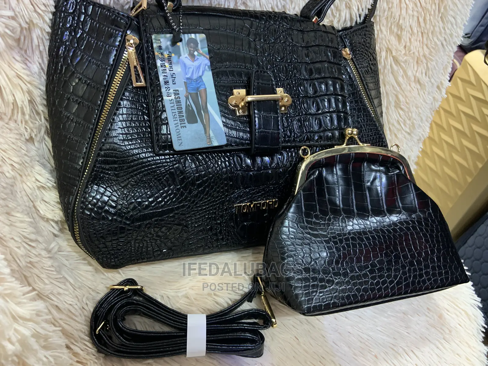Quality 2n1 Croc Skin Hand Bag